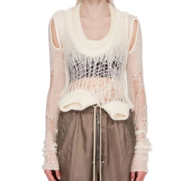 Rick Owens  Off-White Asymmetric Sweater Size M NEW - Picture 10 of 13
